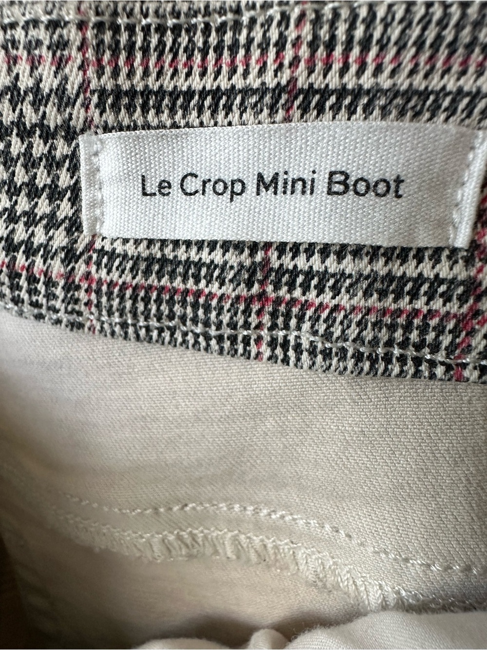 FRAME Le Crop Mini Boot Plaid Pants Size 26 Gray Glen Check Cropped Flare - Picture 7 of 12